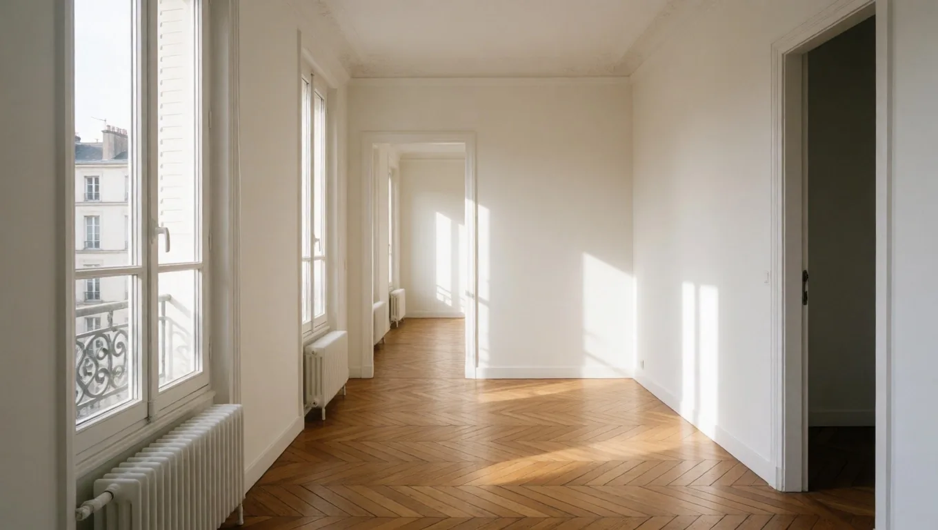 Intérieur nantais restauré avec parquet et lumière naturelle