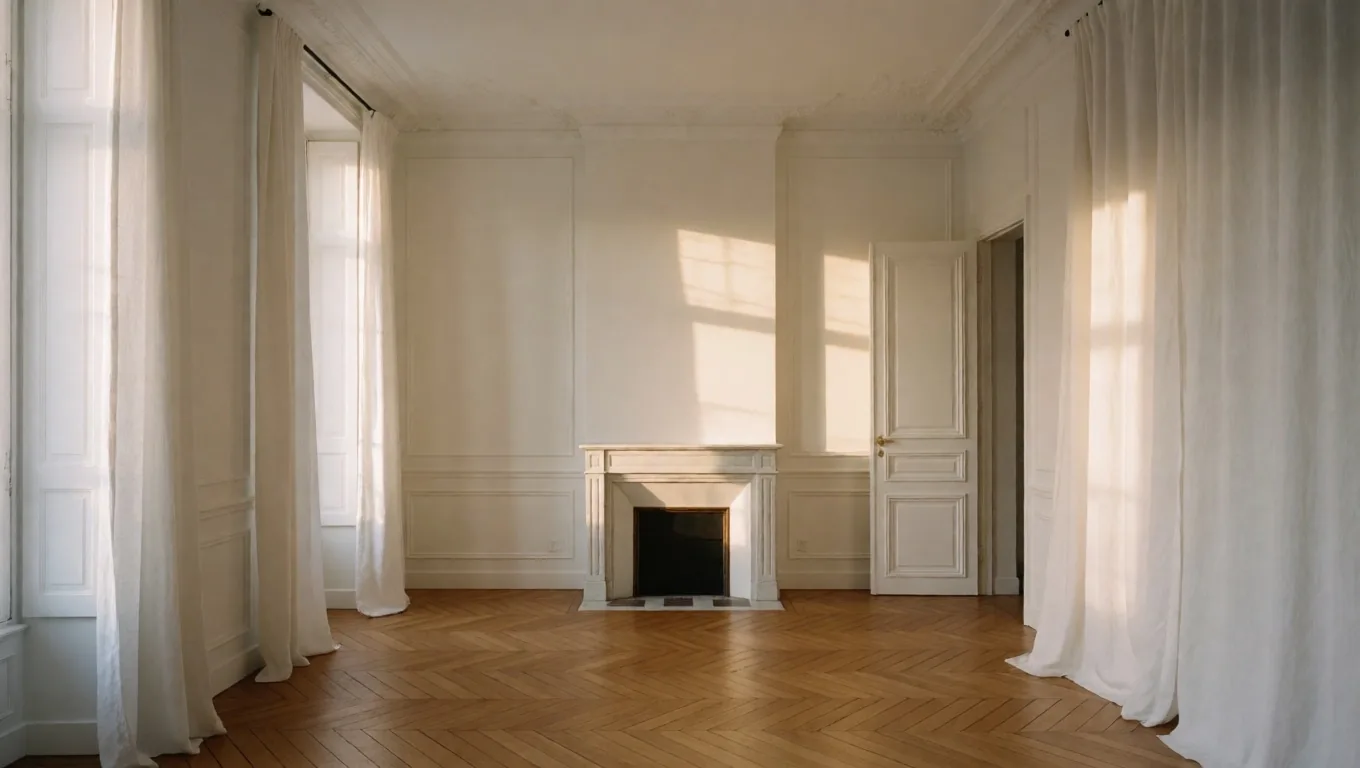 Intérieur nantais restauré baigné de lumière dorée
