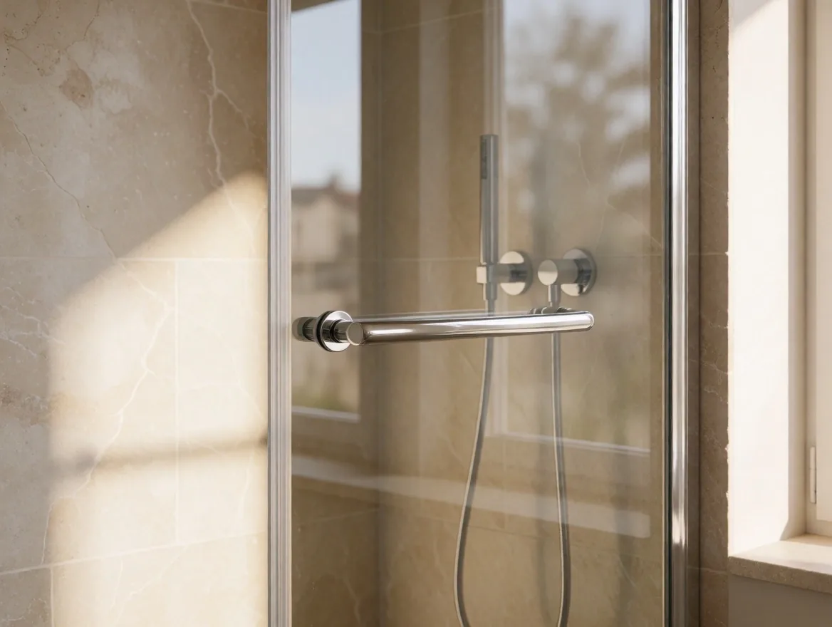Paroi de douche propre et lumineuse
