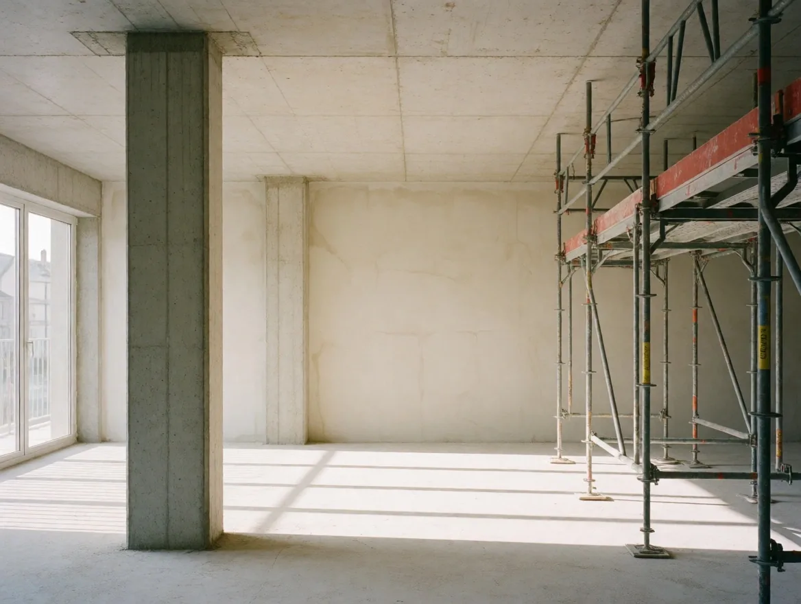 Chantier en cours avant nettoyage de fin